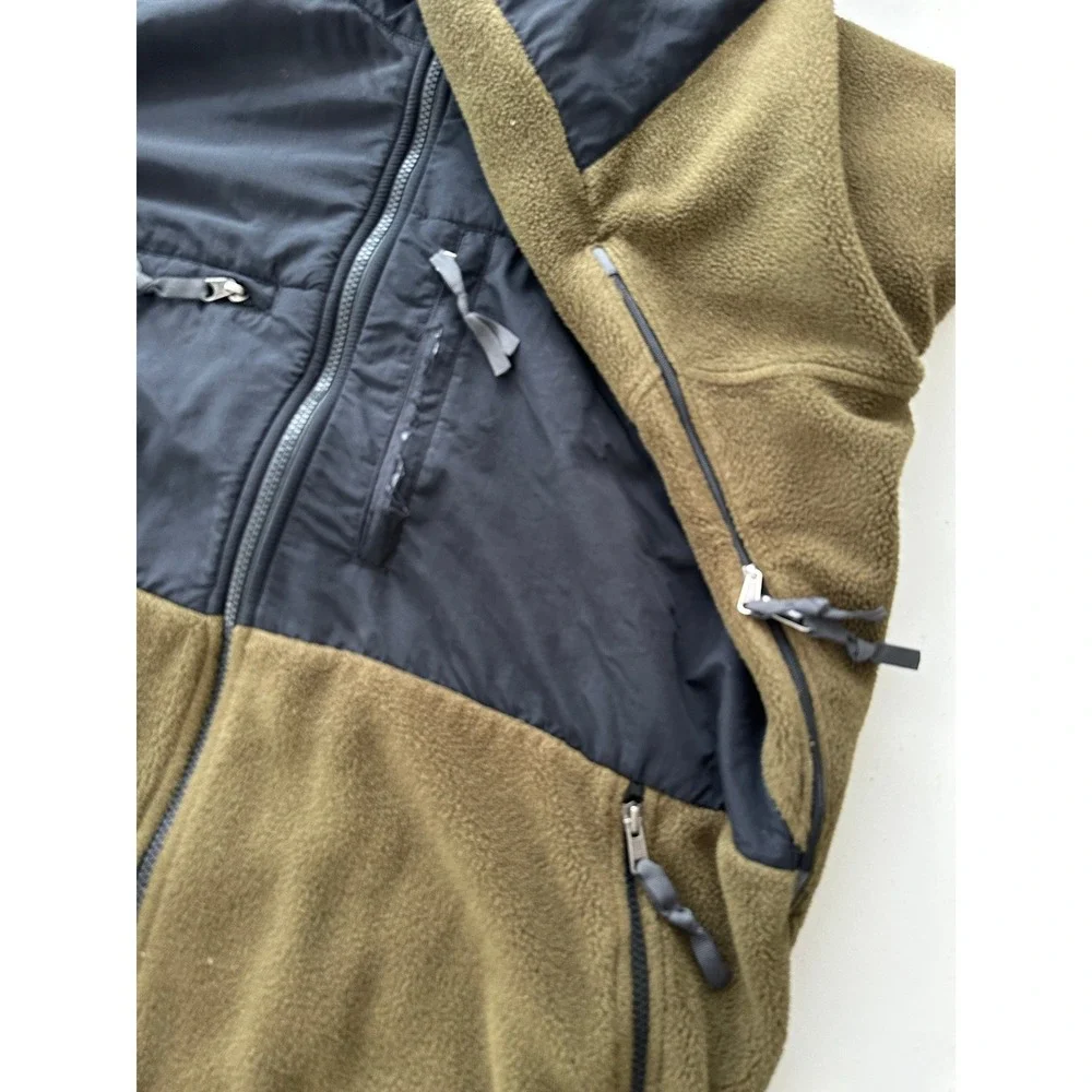 Vintage The North Face Denali Fleece Jacket Mens XXL Olive Green Black Full Zip